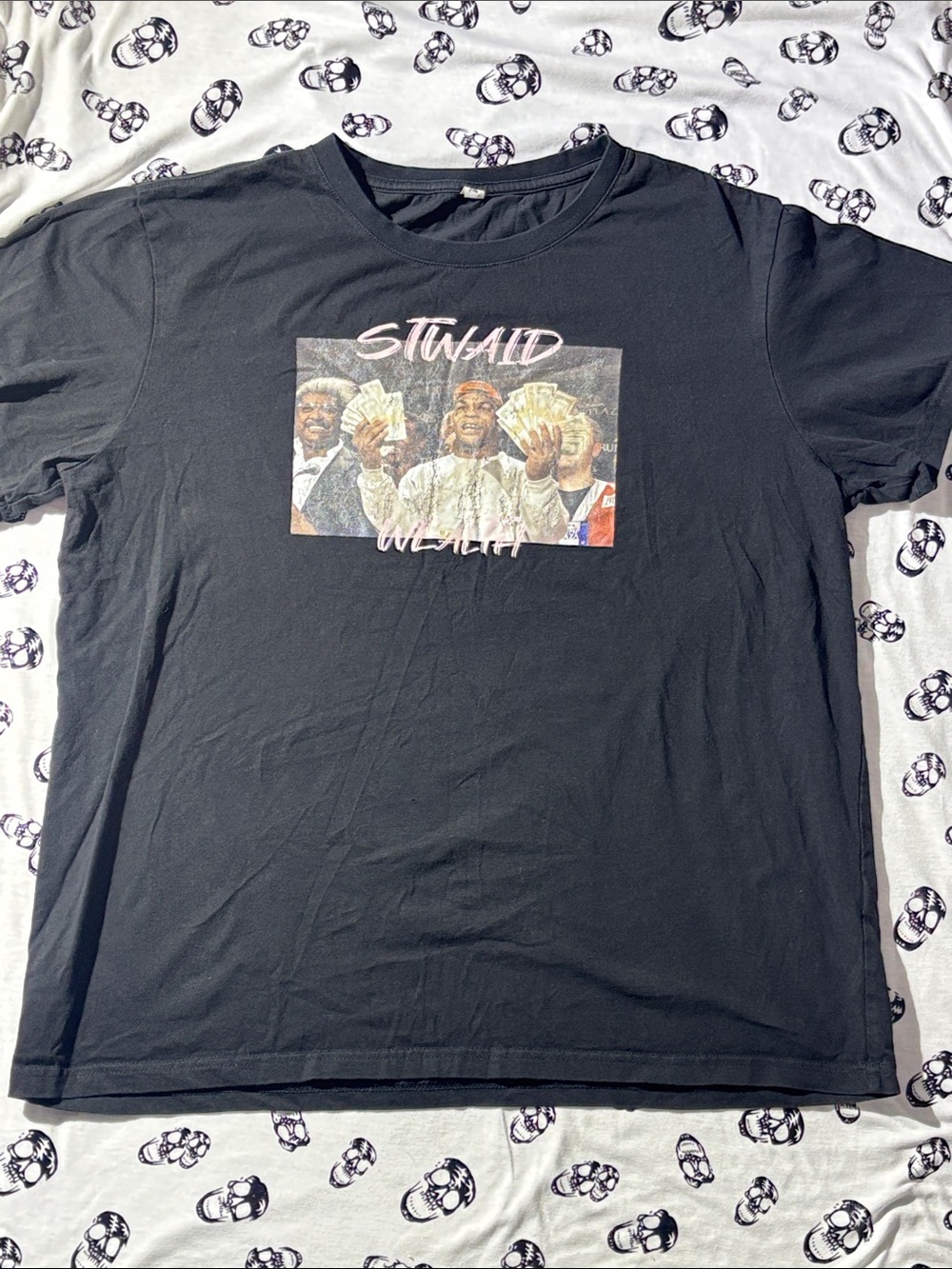Source Unknown Black Short-Sleeve Tee Mike Tyson & Don King with Money Graphic